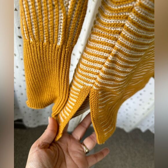 Max Studio Stripe Knit Fisherman Rib Stitch Dolman Boat Neck Sweater L - Picture 5 of 9